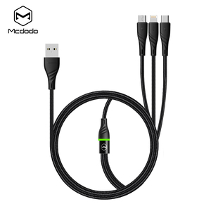 Mcdodo 2.4A Rapide Charge Led Éclairage Tressé <span class=keywords><strong>En</strong></span> Nylon <span class=keywords><strong>Multi</strong></span> Chargeur <span class=keywords><strong>Câble</strong></span> <span class=keywords><strong>3</strong></span> <span class=keywords><strong>En</strong></span> <span class=keywords><strong>1</strong></span> <span class=keywords><strong>Câble</strong></span> <span class=keywords><strong>Usb</strong></span> À Vendre - Product Image 1
