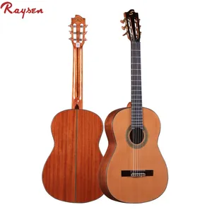 Gitar Spanyol Mengilap Tinggi Kustom Kayu Padat Cedar Kualitas Tinggi