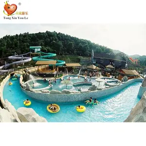 Safe thrilling tide lazy river for water park, artificial river for aqua park, wave river