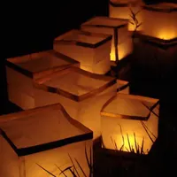 Floating Water Festival Square Lantern Paper Lanterns Wishing Lantern With Candle