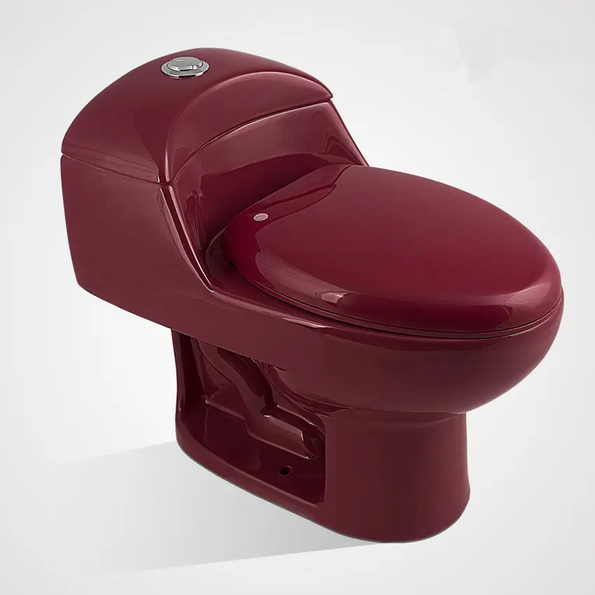 Chaozhou Fabbrica Siphonic Un Pezzo Sanitario Colore Rosso Bagno Wc per Panama