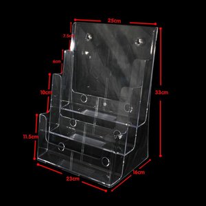 2 Tiers A5 Size Wandmontage Plastic Tafel Brochure Document Display Stand/Plaats Kaarthouders