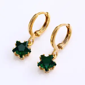 C208285--24817 Xuping Fashion 24KゴールドPlated Jewelry Earrings Elegant Popular DropとGlass