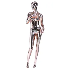 Clothing display full body chrome female mannequin