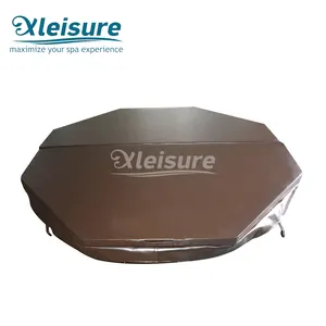 节能强防水玻璃纤维八角形 spa 热浴盆盖/黑褐色盖子