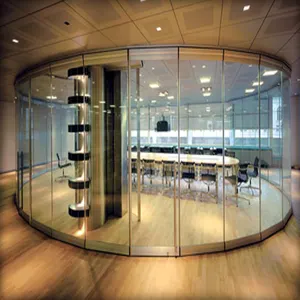 Folding Partition Glass Wall Office Furniture Type Folding Toughened Glass Partition Walls
