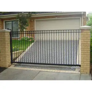 China producer painting ornamental steel sliding gate for car garden