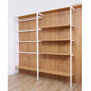 Fashion wooden shelving for the store of metal and MDF