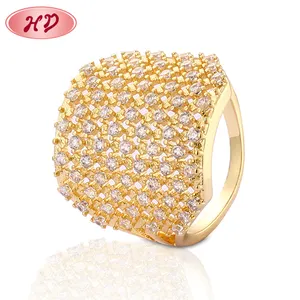 2021 Wholesales Newest Designs Ladies' Zircon Alloy Gold Full Finger Ring