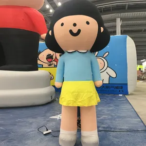 Mascotte gonflable géante de dessin animé pour fille, décoration publicitaire, pour événement