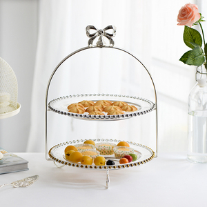 Pas cher en vrac hôtel En Gros De Mariage <span class=keywords><strong>Or</strong></span> Argent clair steak Assiette de Verre de mariage - Product Image 6