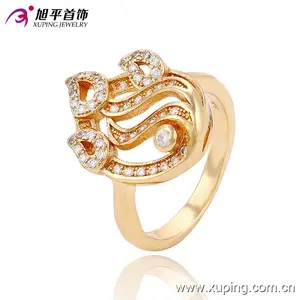 13640 Xuping 18K color oro original anillo lleno de micro estrás blancos en forma de flamas de fuego para mujer