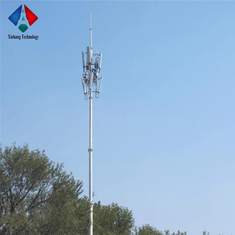 Télécommunication wifi diversifiée dernières conceptions tour d'antenne monopolaire en acier tubulaire