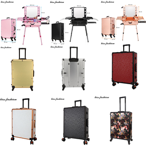 De <span class=keywords><strong>maquillaje</strong></span> de uñas caso profesional de <span class=keywords><strong>maquillaje</strong></span> de aluminio laminación de carro cosméticos tren caso de exhibición con cajones - Product Image 4