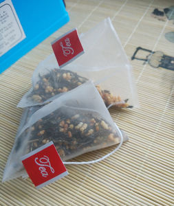 高品质金字塔热封空心尼龙网三角茶袋定制徽标 - Product Image 6