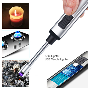 Briquet de cuisine électronique rechargeable pour barbecue Best-seller Nouveau briquet à bougie USB compatible USB Briquet à cigarettes en métal personnalisé - Product Image 2