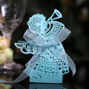 Laser Cut Girl Wedding Favor Box Paper <strong>Chocolate</strong> Candy Gift Box - Product Image 2