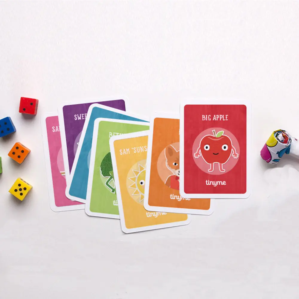 Logo Kustom Cetak Offset 300 Gram Kartu Kertas Permainan Anak-anak Kartu Permainan Flash Kartu Permainan Kustom dengan Kotak Dek