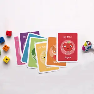 100deck quantité minimale de commande peut ajouter Logo fabrication 320gsm papier cartes de jeu Flash pour enfants impression cartes de jeu personnalisées avec boîte de jeu