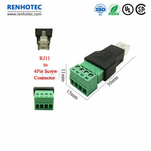 Adattatore terminale <span class=keywords><strong>RJ11</strong></span> a vite connettore <span class=keywords><strong>RJ11</strong></span> maschio a 4 Pin presa adattatore Splitter <span class=keywords><strong>RJ11</strong></span> spina CAT3 - Product Image 6