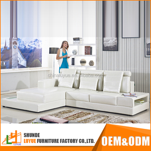 Nouveau venir mode u ou l en forme moderne véritable en cuir 7 places faible prix canapé ensemble avec de stockage - Product Image 2