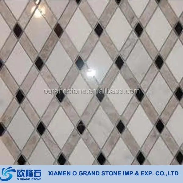 Cheap Bathroom Diamond Shape Marble Swimming Pool Mosaic Tile