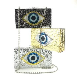 OC3510 Nhà Cung Cấp Trung Quốc Bán Buôn Handmade Ladies Evil Eye Túi Acrylic