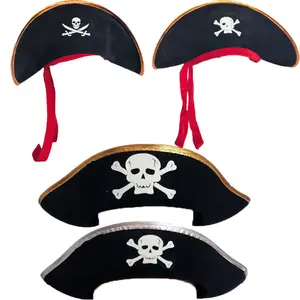 Pirate hat High quality Pirate cospaly hat Costume Red Tricorn Felt funny party hats