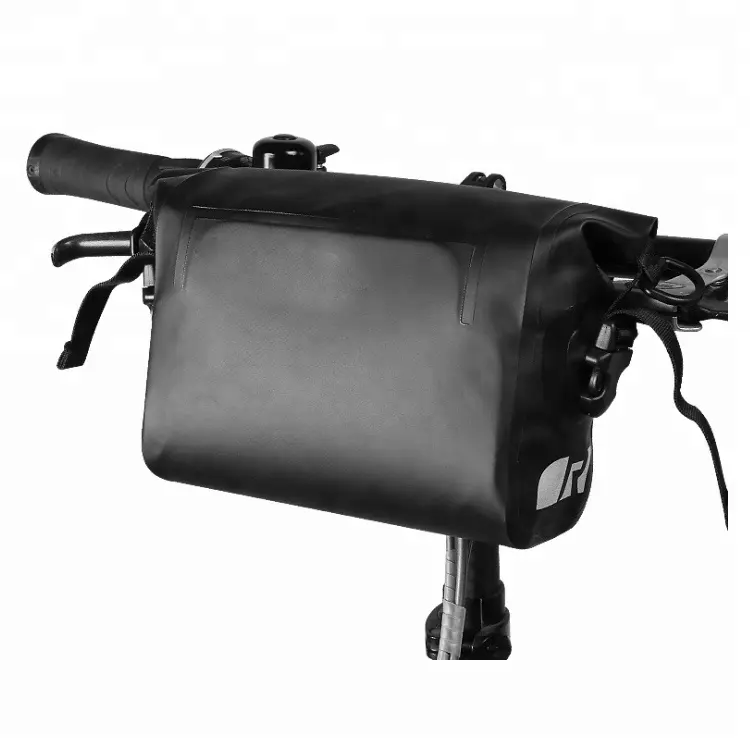 Cycling Quick-Release Front Basket Frame Pouch PVC Tube Bag、Roll Top Front Handle Bar Waterproof Bicycle Pannier Bag