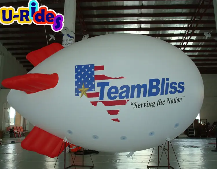 บอลลูนฮีเลียม Blimp พอง PVC เรือบิน 5 ม. สําหรับการโฆษณาเพื่อขาย