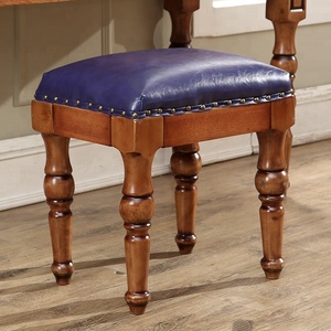 Table de toilette durable en bois avec tabouret et 2 tiroirs - Product Image 4