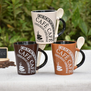Tasses à café personnalisées avec insert cuillère couleur noire intérieure, <span class=keywords><strong>réutilisables</strong></span>, pour café moulu - Product Image 1