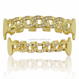 En <span class=keywords><strong>gros</strong></span> <span class=keywords><strong>Rappeur</strong></span> En Haut et En Bas En Laiton Dents Corps Bijoux Hip Hop hommes Or Bling Dents Grillz - Product Image 1
