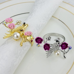 Anillos de Servilleta de Metal de Lujo Ecológicos con Diseño de Ramas y Pájaros al por Mayor de <span class=keywords><strong>Bongo</strong></span> - Product Image 4