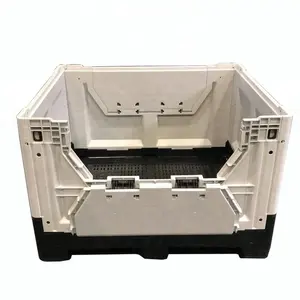 Folding storage pallet containers in garment industry with 4 wheel