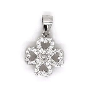Simple señorita salvaje <span class=keywords><strong>trébol</strong></span> de la suerte colgante en plata de ley - Product Image 2