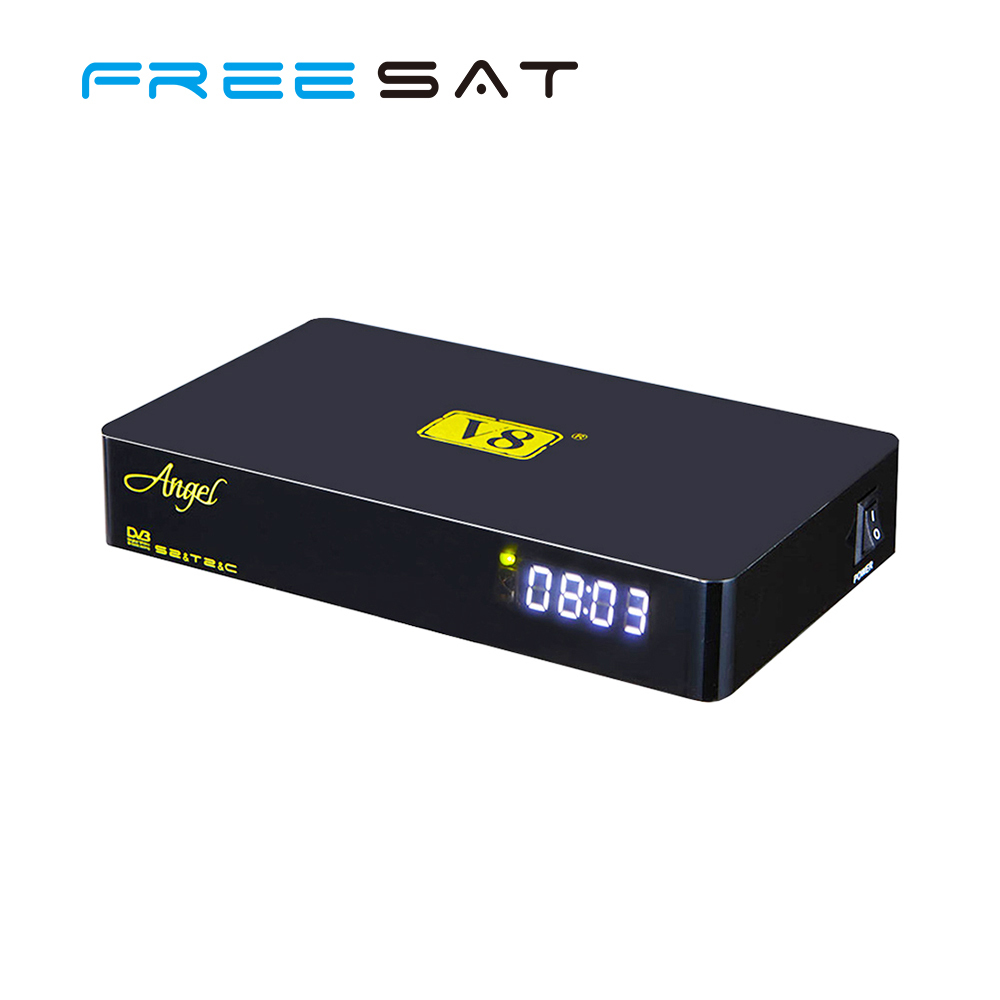 V8 Ángel dvb s2 android tv box DVB-T2/C receptor de satélite kodi14.2 OTT IPTV inteligente andriod tv box
