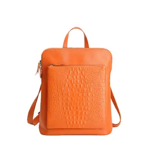 Wholesale Korean style Crocodile leather school backpack bag women,custom Multi-functional college backpack for girls
