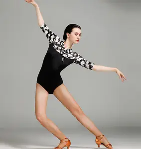 Fashion Desain Kualitas Tinggi Elegan Balet Latin Ballroom Pakaian Leotard Wanita