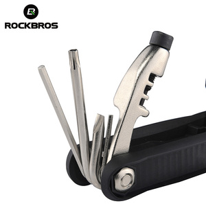 ROCKBROS 12 in 1 Fahrrad Multifunktion ales Mini-Set Kit Speichenzyklus-Multi-Werkzeugs chl üssel sätze Schwarzes Fahrradreparatur-Klapp werkzeug
