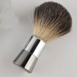 Pennello da barba da barba in metallo cromato da uomo in ottone personalizzato per la cura e il regalo puro tasso normale - Product Image 4