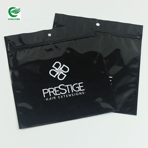 Embalaje de plástico para extensiones de cabello con cremallera, nuevo estilo, personalizado - Product Image 3