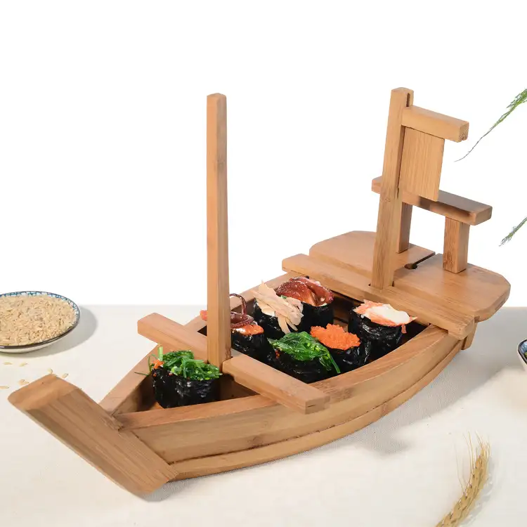 Ecofriendly wooden sushi boat