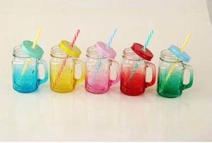 16 Oz Large Bouche Verre Coloré Tasse Mason Pot Tasses Ensemble - Product Image 6