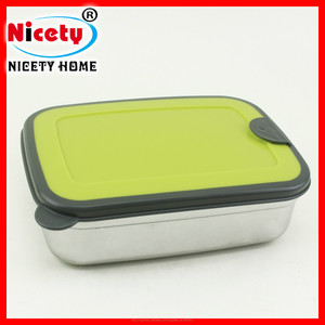 16cm lonchera de acero inoxidable 410 con tapa azul <span class=keywords><strong>para</strong></span> guardar la comida - Product Image 3