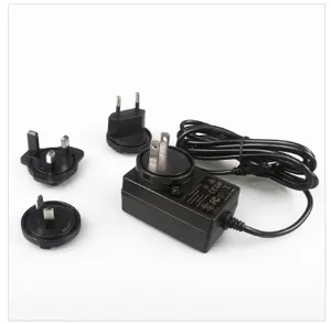 High quality CE EU Plug in ac dc power adapter 12V 2A for CCTV camera with 5.5*2.1*10mm 1.5m dc cable