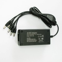 Alimentation électrique 12V 5a, avec câble d'alimentation de séparateur DC à 5 voies pour caméra de vidéosurveillance ordinateur portable, LED solaire, adaptateur d'alimentation 12V 5a AC DC