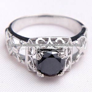 Diseñador de Jet negro Moissanite anillo de compromiso en el precio barato anillo anillos anillo de compromiso - Product Image 1