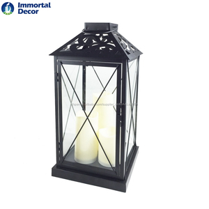 Nuevo estilo rústico metal <span class=keywords><strong>vela</strong></span> faroles con velas LED - Product Image 1