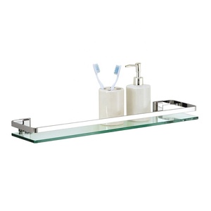 With Towel Rack <strong>Glass</strong> Wall <strong>Shelf</strong> for Bathroom Bathroom Stainless Steel Corner <strong>Shower</strong> Living Room Bathroom Kitchen NEW HOPE - Product Image 2